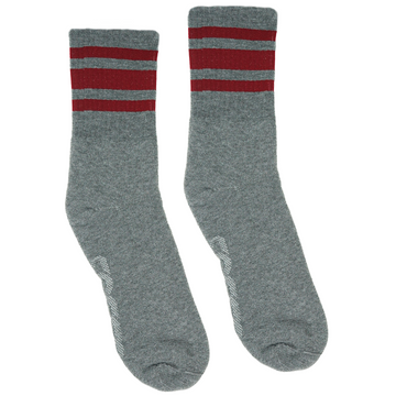 Athletic Crew | Cardinal Striped Socks | Dark Heather Grey