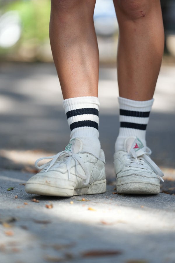 Shorty's Black Striped Tube Sock | Natural
