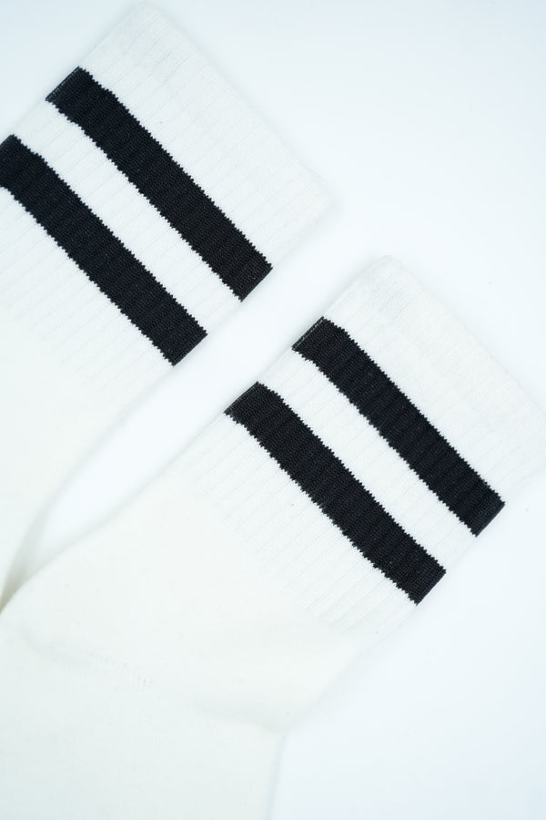 Shorty's Gray Striped Tube Sock | White