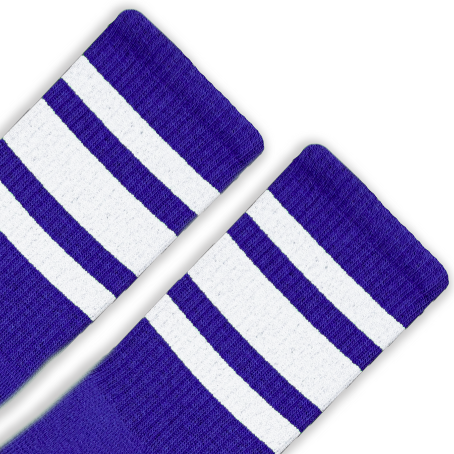 Purple Socks with White Stripes I Athletic | Made in USA
