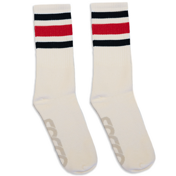 SOCCO Organic Black & Red Athletic Socks | Made in USA