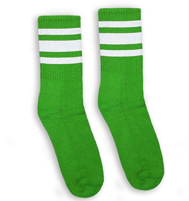 Socco - White Striped Socks | Celtic Green - L/XL - 10 to 13 / Crew Socco - White Striped Socks | Celtic Green - L/XL - 10 to 13 / Crew