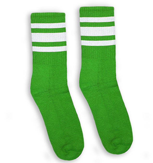 Celtic Green Socks with White Stripes I Made in USA
