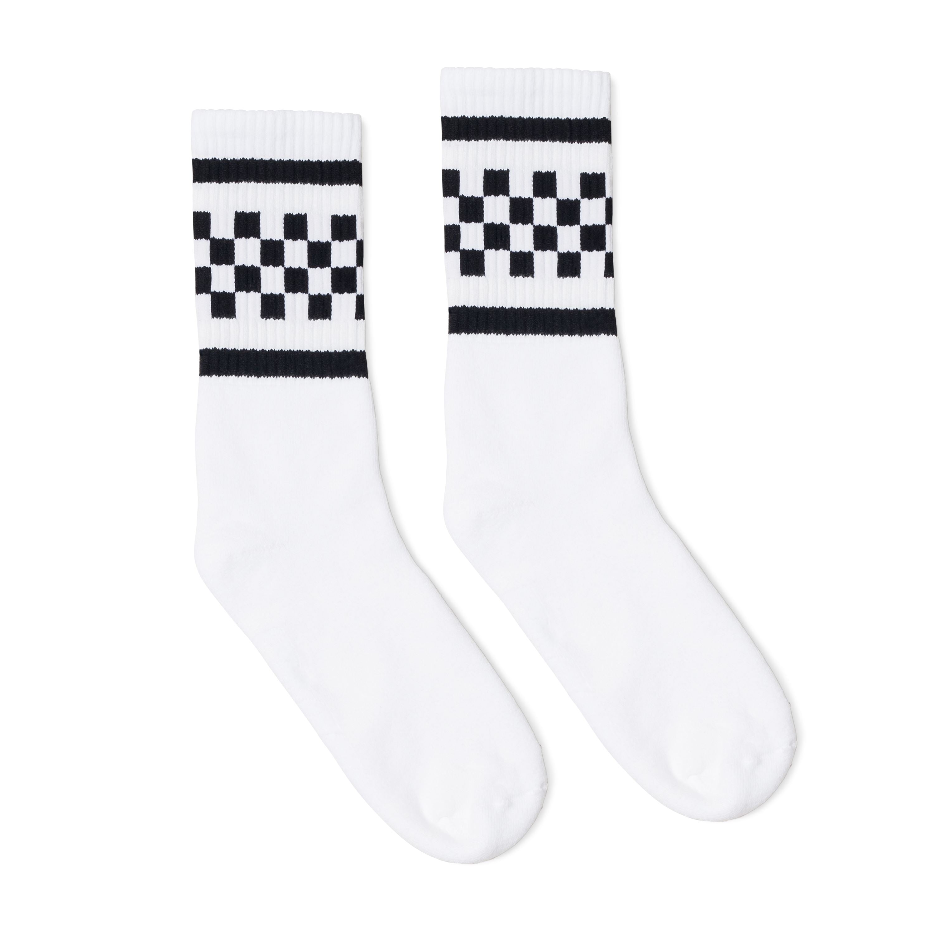 black and white checkered socks