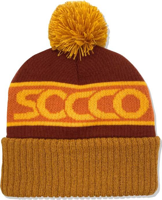 SOCCO USA Made Pom Beanie in Rust and Orange