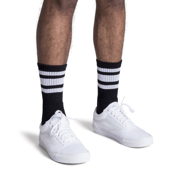 Black Socks with White Stripes - SOCCO®