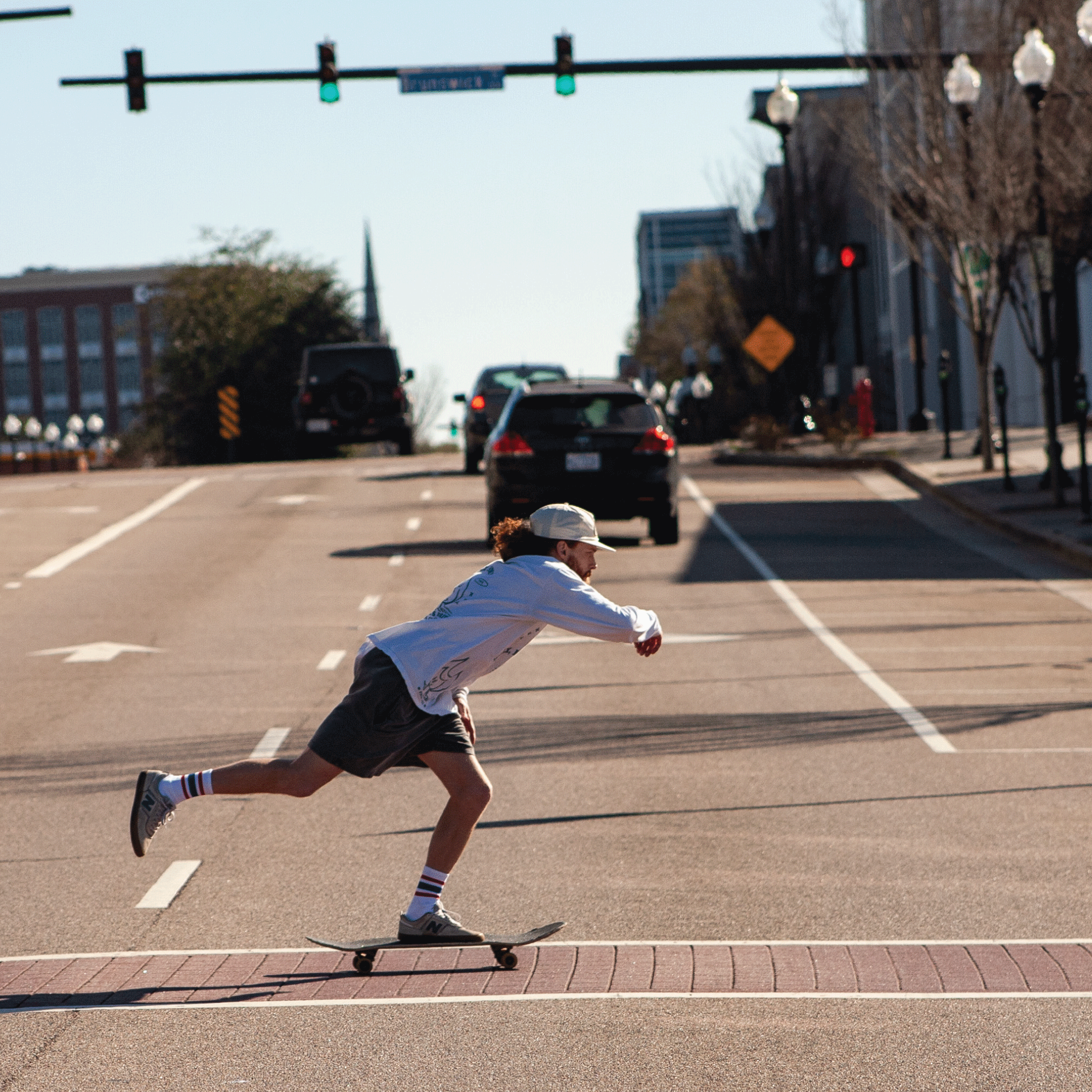 Male skateboarder wearing SOCCO Naturals All American Socks