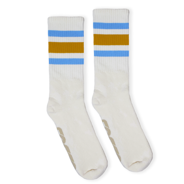 SOCCO Naturals | Columbia Blue and Brass Striped