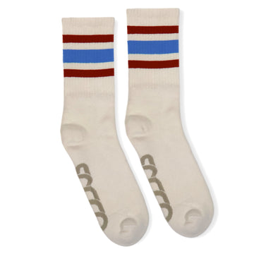 SOCCO Naturals Columbia blue and Rust Striped Socks