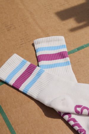 SOCCO Naturals - Berry & Light Blue Striped