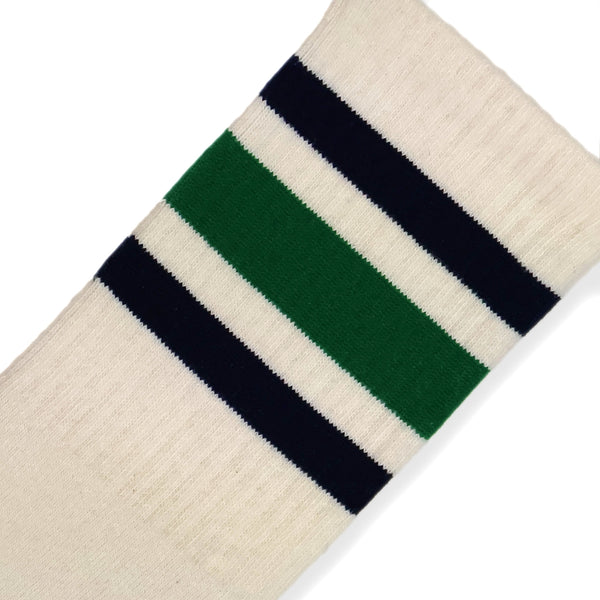 SOCCO Naturals Navy & Kelly Green Striped Socks