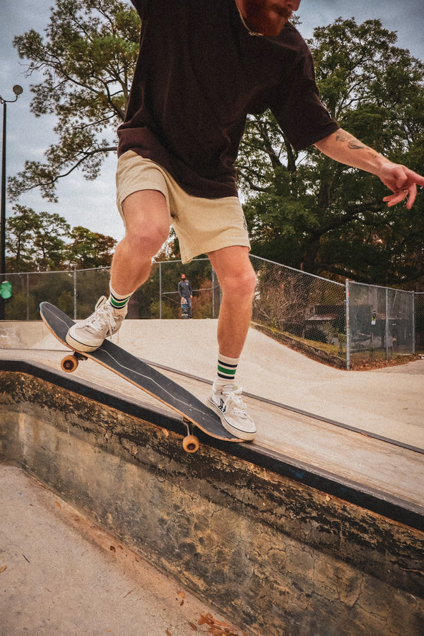 SOCCO Naturals Navy & Kelly Green Striped Socks