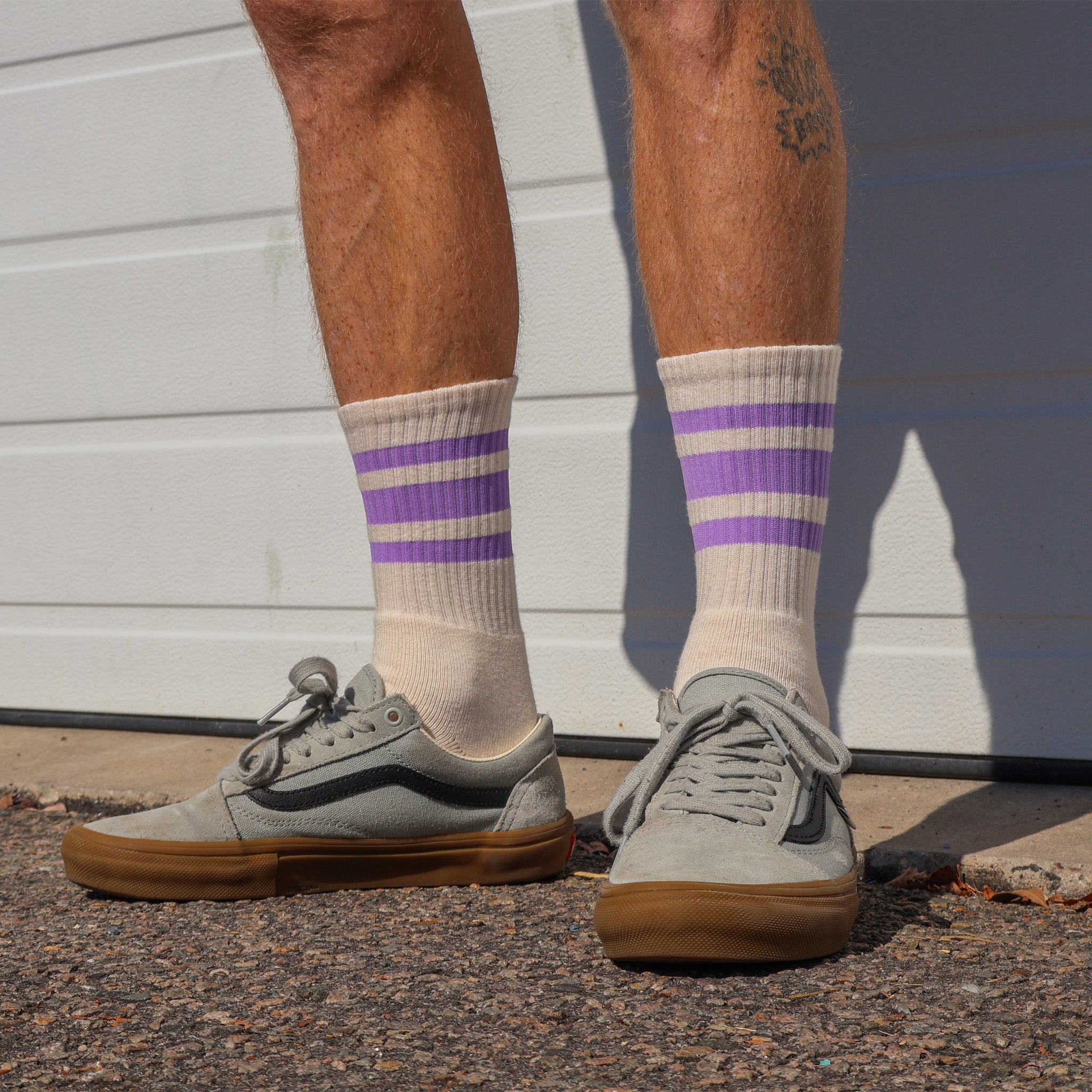 SOCCO Naturals Lilac Striped Socks