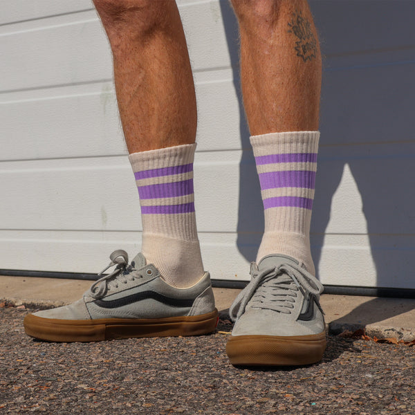 SOCCO Naturals Lilac Striped Socks