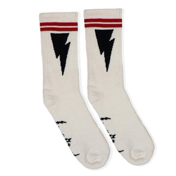 SOCCO Naturals Mike Vallely Lightning Bolt Socks with Red Stripes