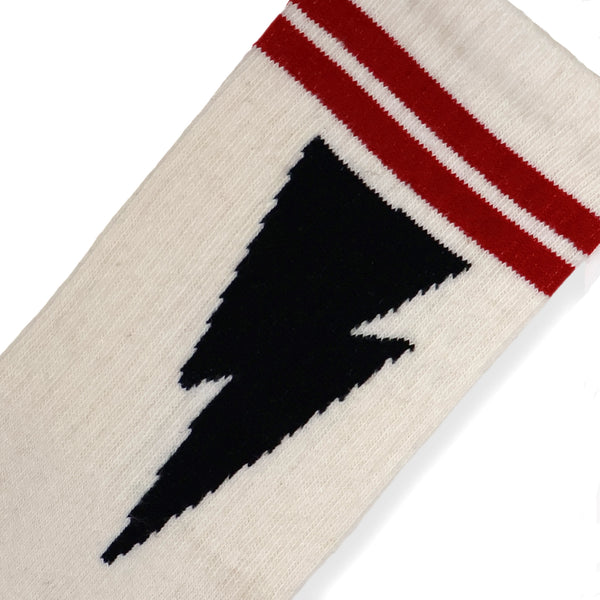 SOCCO Naturals Mike Vallely Lightning Bolt Socks with Red Stripes