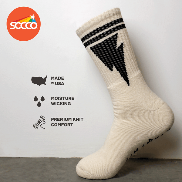 SOCCO Naturals Mike Vallely Lightning Bolt Socks With Black Stripes 