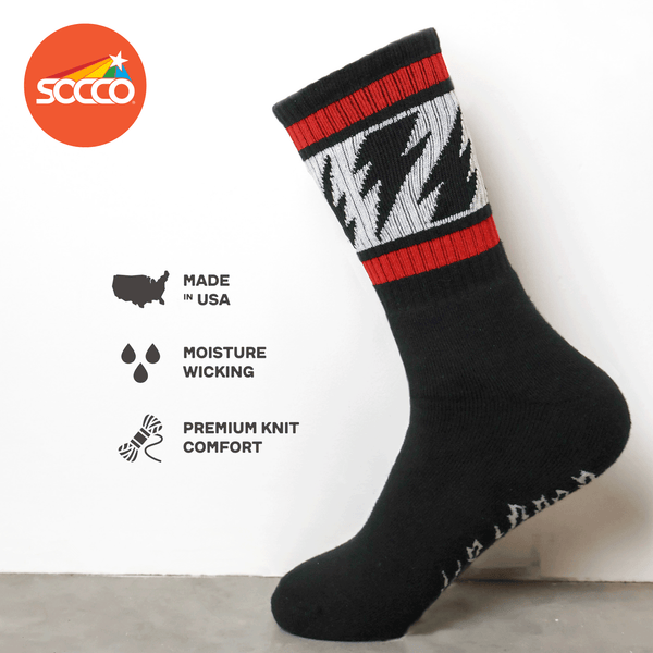 SOCCO x Mike Vallely Lightning Bolt Skateboard Socks | Black