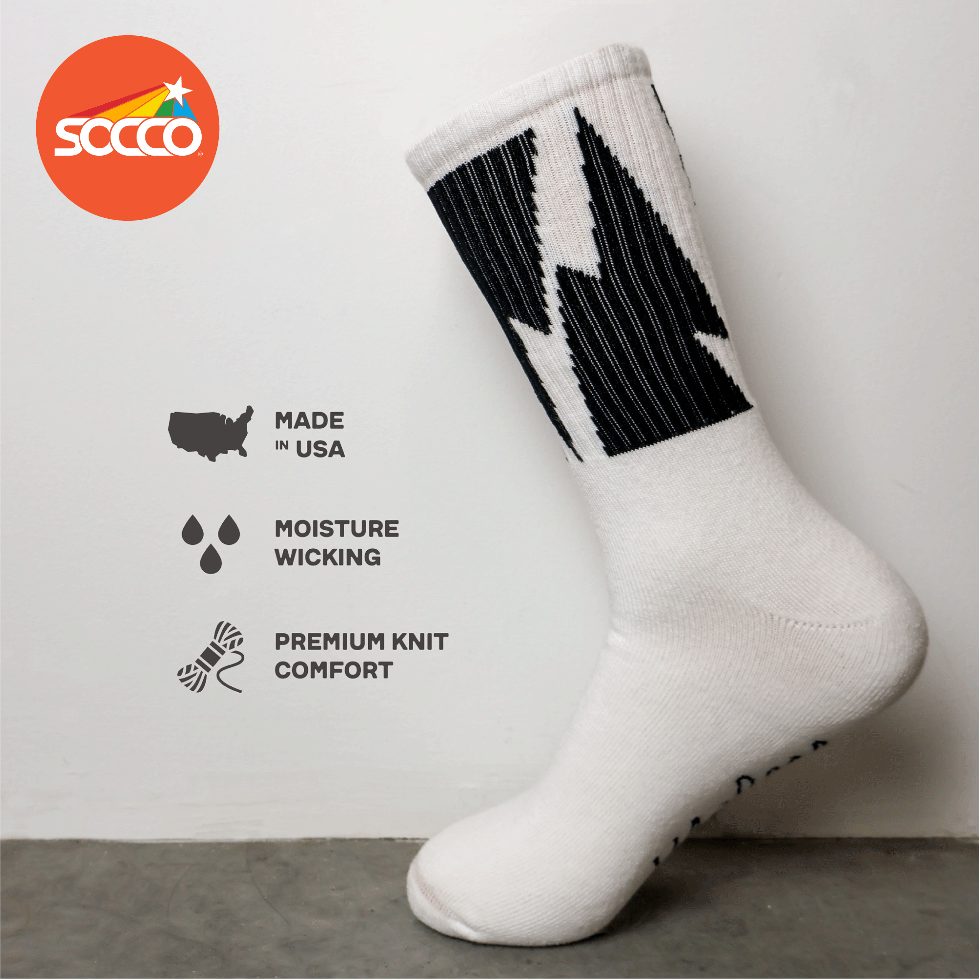 SOCCO x Mike Vallely Lightning Bolt Socks I Made in USA.