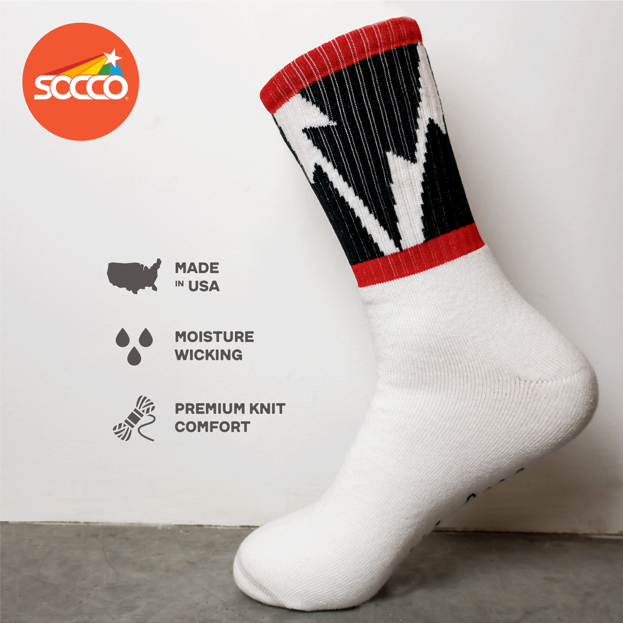 SOCCO x Mike Vallely Lightning Bolt Socks I Made in USA.