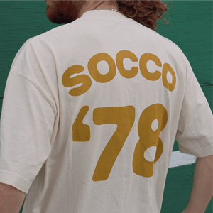 SOCCO Era Collection | Cream with Gold | Retro Modern Tee