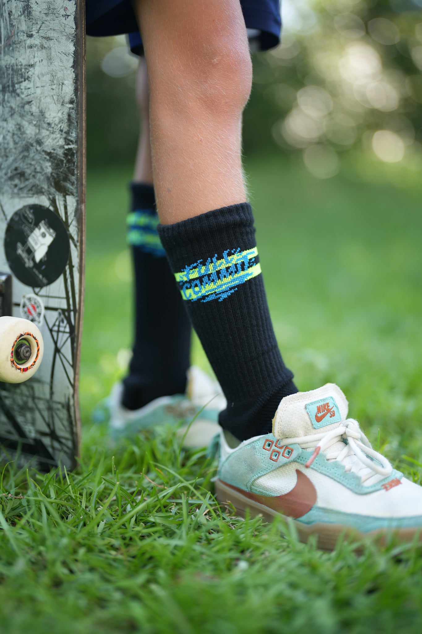 SOCCO x Ethan Campos - Full Commit Performance Skate Crew Socks - Black