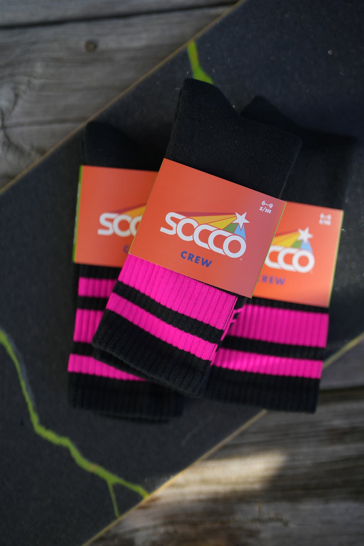Limited Edition Black + Pink Stripe Socks