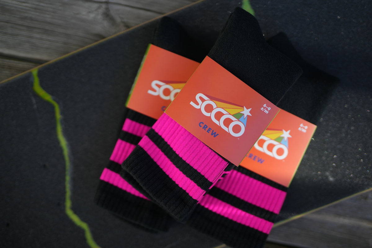 Limited Edition Black + Pink Stripe Socks