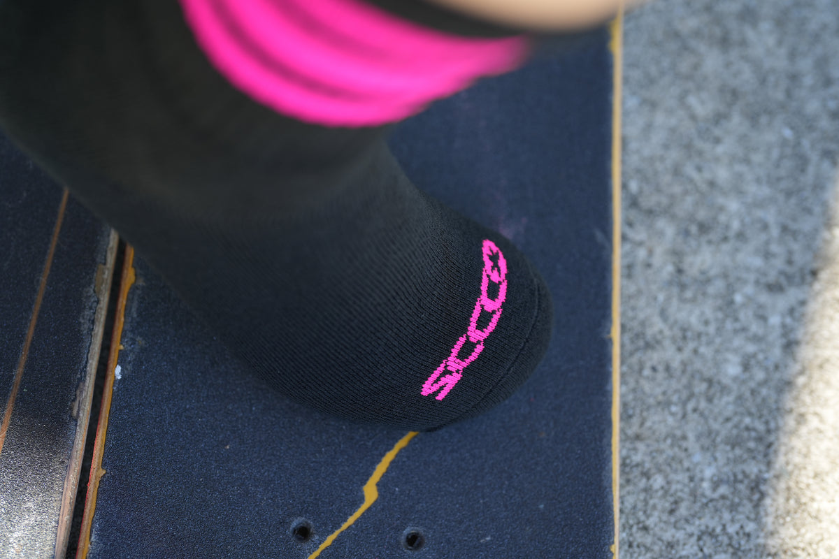 Limited Edition Black + Pink Stripe Socks
