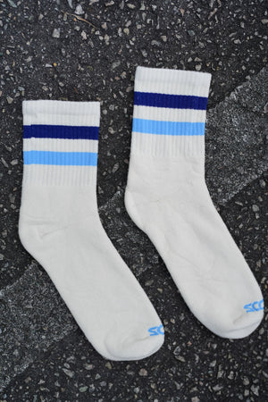 blue stripe retro tube sock