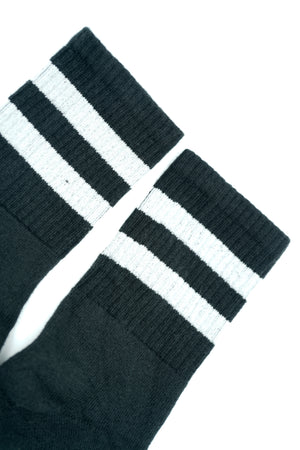 Shorty's White Striped Tube Sock | Black