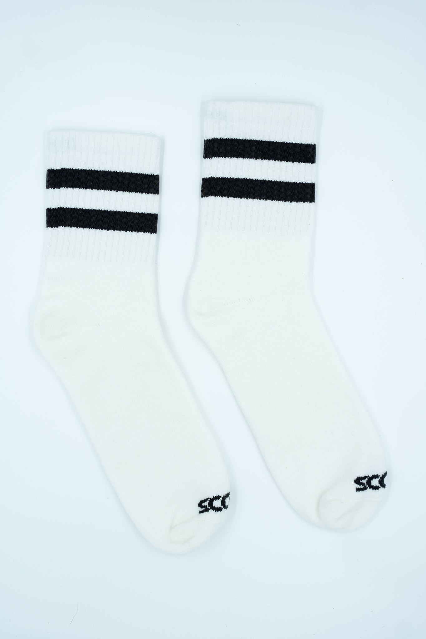 Shorty's Gray Striped Tube Sock | White