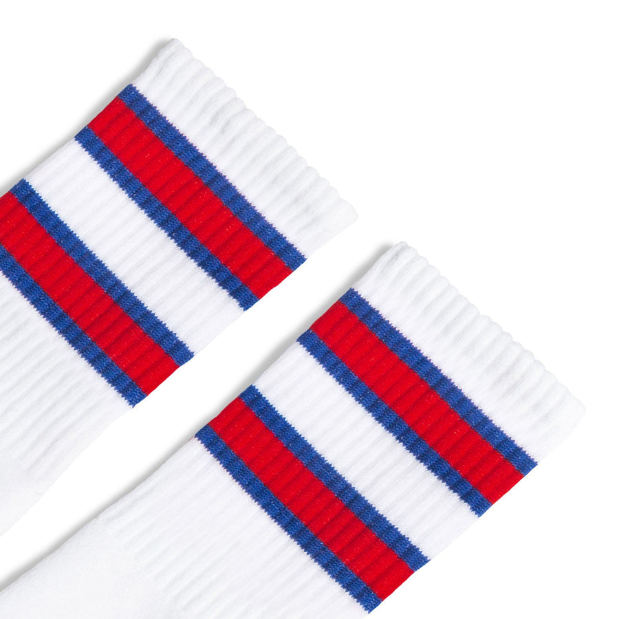 Star Spangled Double Stripe Socks | White