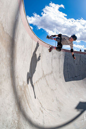 Red SOCCO socks with white stripes