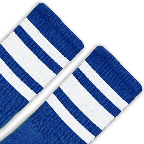 SOCCO Royal Blue Socks with white stripes