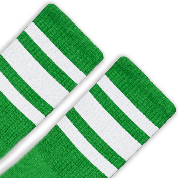 Celtic Green Socks with White Stripes I Made in USA