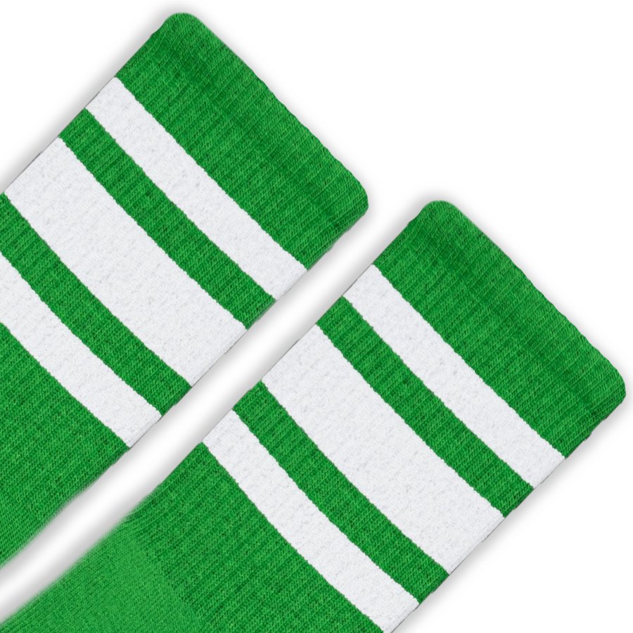 White Striped Socks | Celtic Green