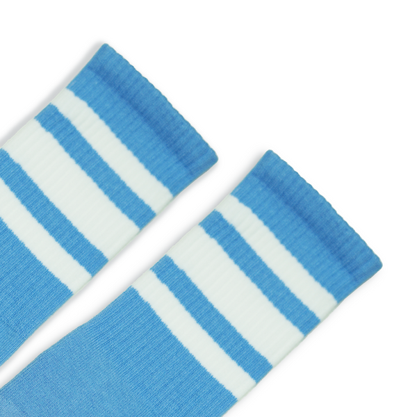 Carolina Blue SOCCO socks with white stripes