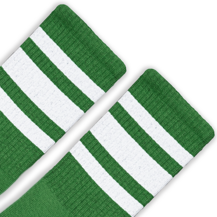 SOCCO Forest Green Socks with White Stripes