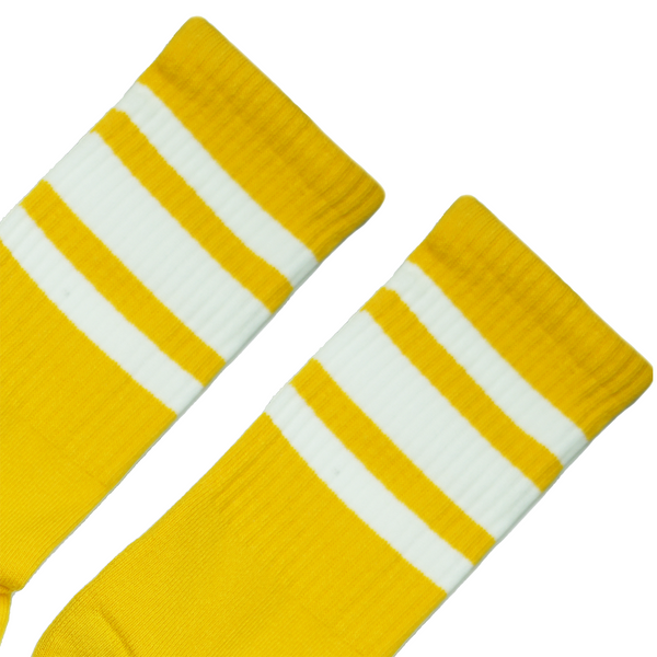 SOCCO Gold Socks with white stripes