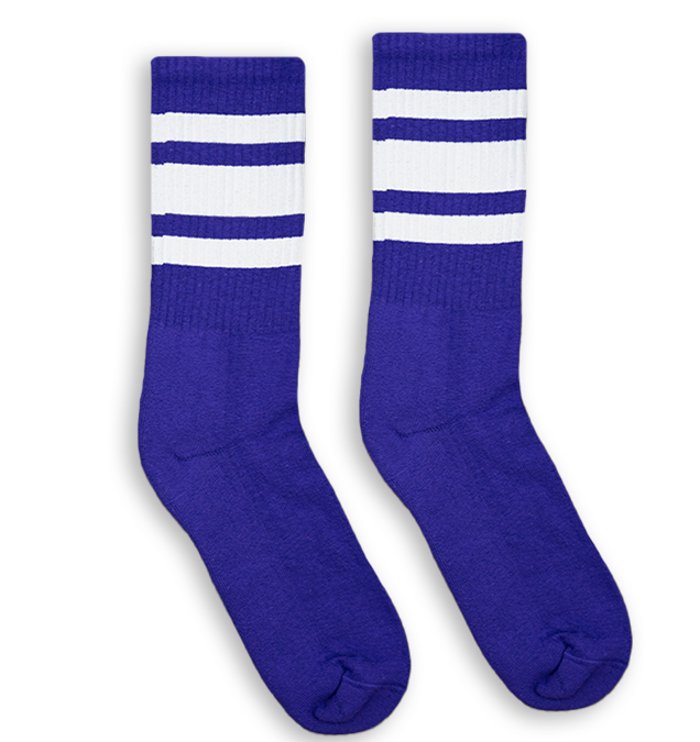 Purple Socks with White Stripes I Athletic | Made in USA