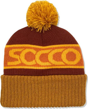 SOCCO USA Made Pom Beanie in Rust and Orange