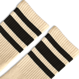 SOCCO Natural Socks with Black Stripes