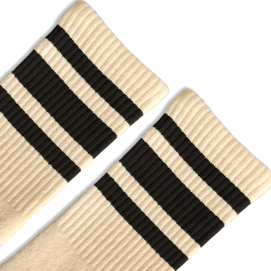 SOCCO Natural Socks with Black Stripes