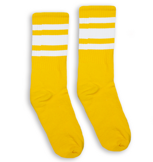 SOCCO Gold Socks with white stripes