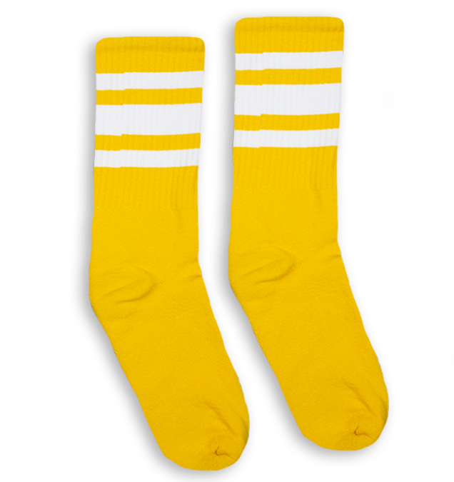 SOCCO Gold Socks with white stripes