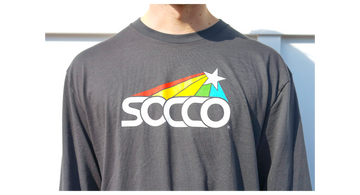 SOCCO Star Men's Long Sleeve Tee in Charcoal